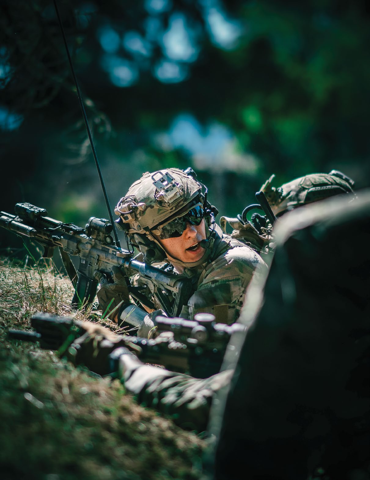 Rangers assigned to the 2nd Ranger Battalion conduct a platoon live-fire exercise at Joint Base Lewis-McChord, Washington, June 6–10, 2025. The exercise integrated unmanned aerial systems, snipers, mortars,and heavy weapons systems to enhance battlefield awareness and lethality. (U.S. Army photo by Spc. Samuel Dreher)